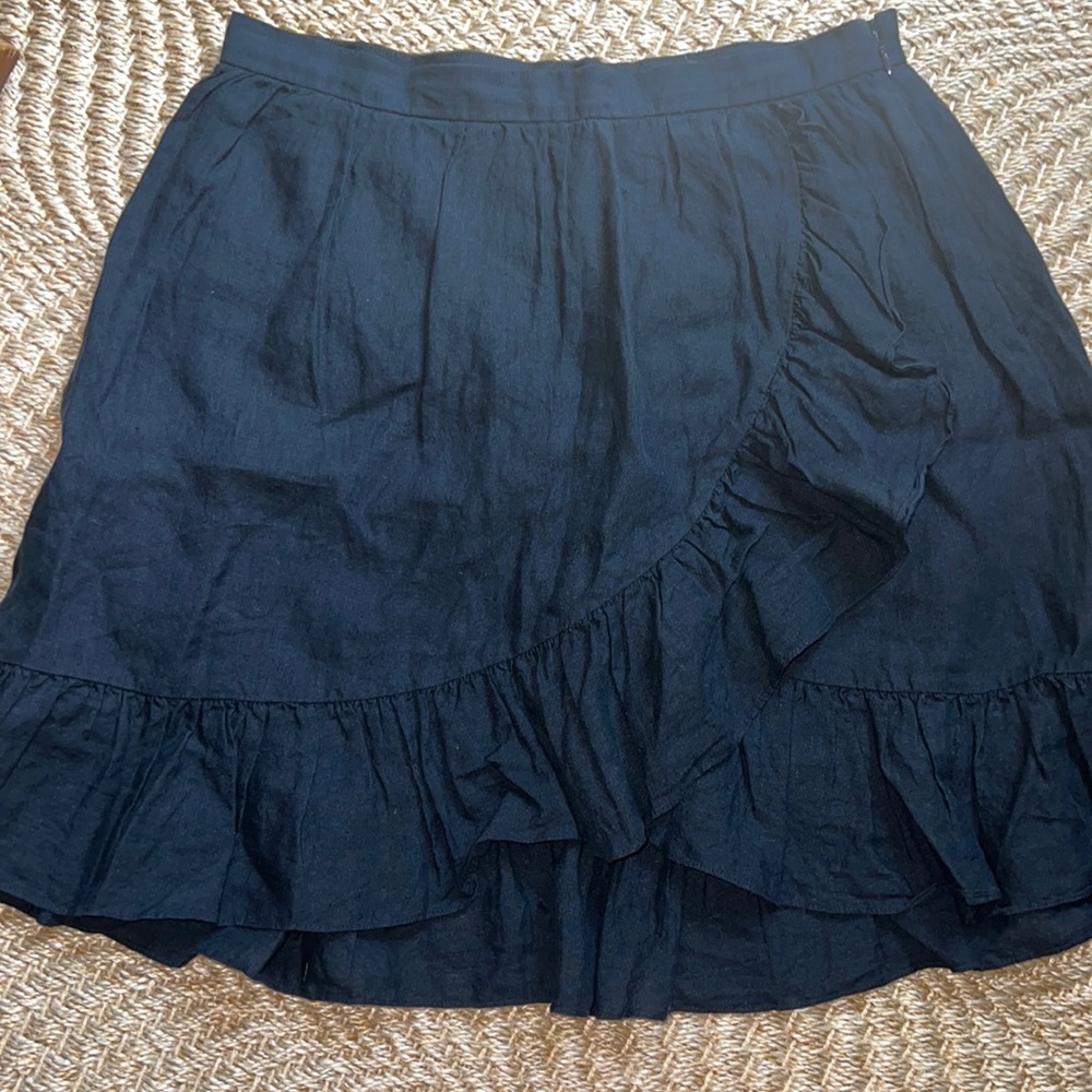 J.Crew Linen Ruffle Skirt Sz8